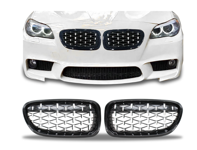 F10 Diamond Chrome Kidney Grille Set 2011-2016