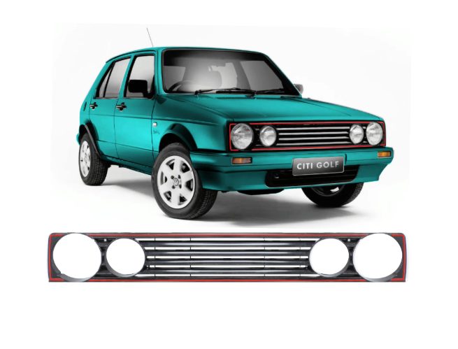 Golf 1 Front Grille - Red Trim DH