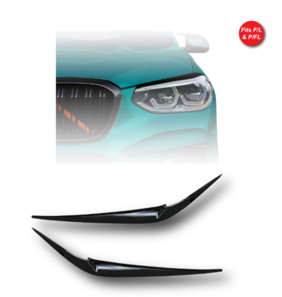 X3/X4 G01/G02 Gloss Black Eyelids 2018+