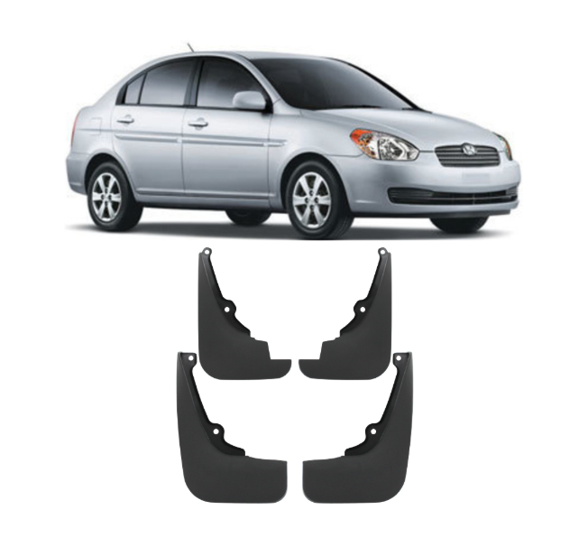 Hyundai Accent 2006+ Mud Flaps Set 4 Piece
