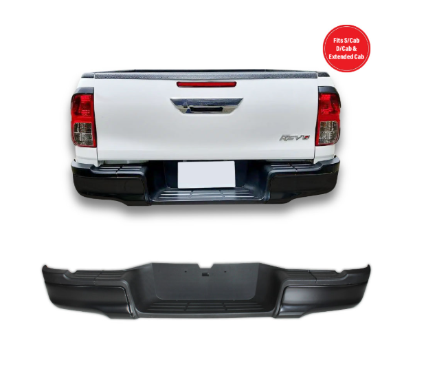 Toyota Hilux Steel Rear Bumper 2016-2025 - Black