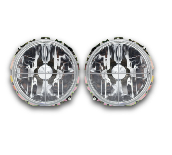 Golf 1 Crystal Crossed Outer Headlights Set
