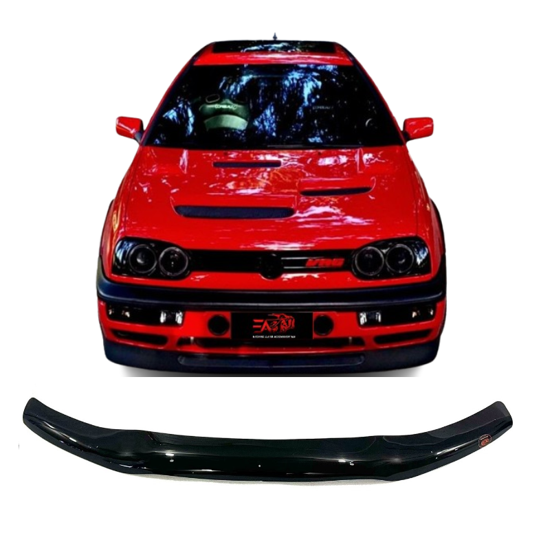 Jetta 3 Gloss Black bonnet guard