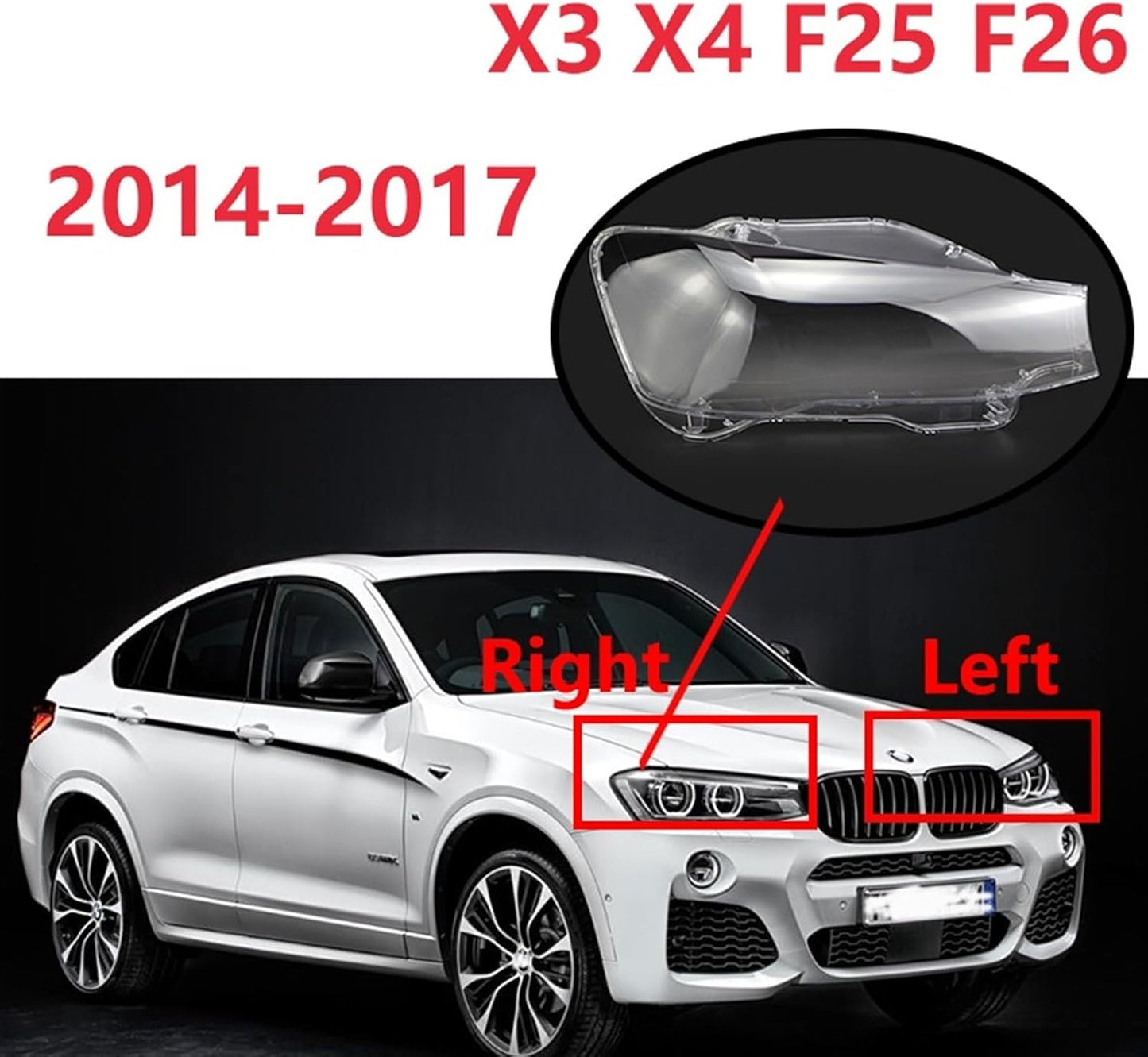 BMW X3/X4 F25/F26 2015-2017 Headlight Lens Replacement Service