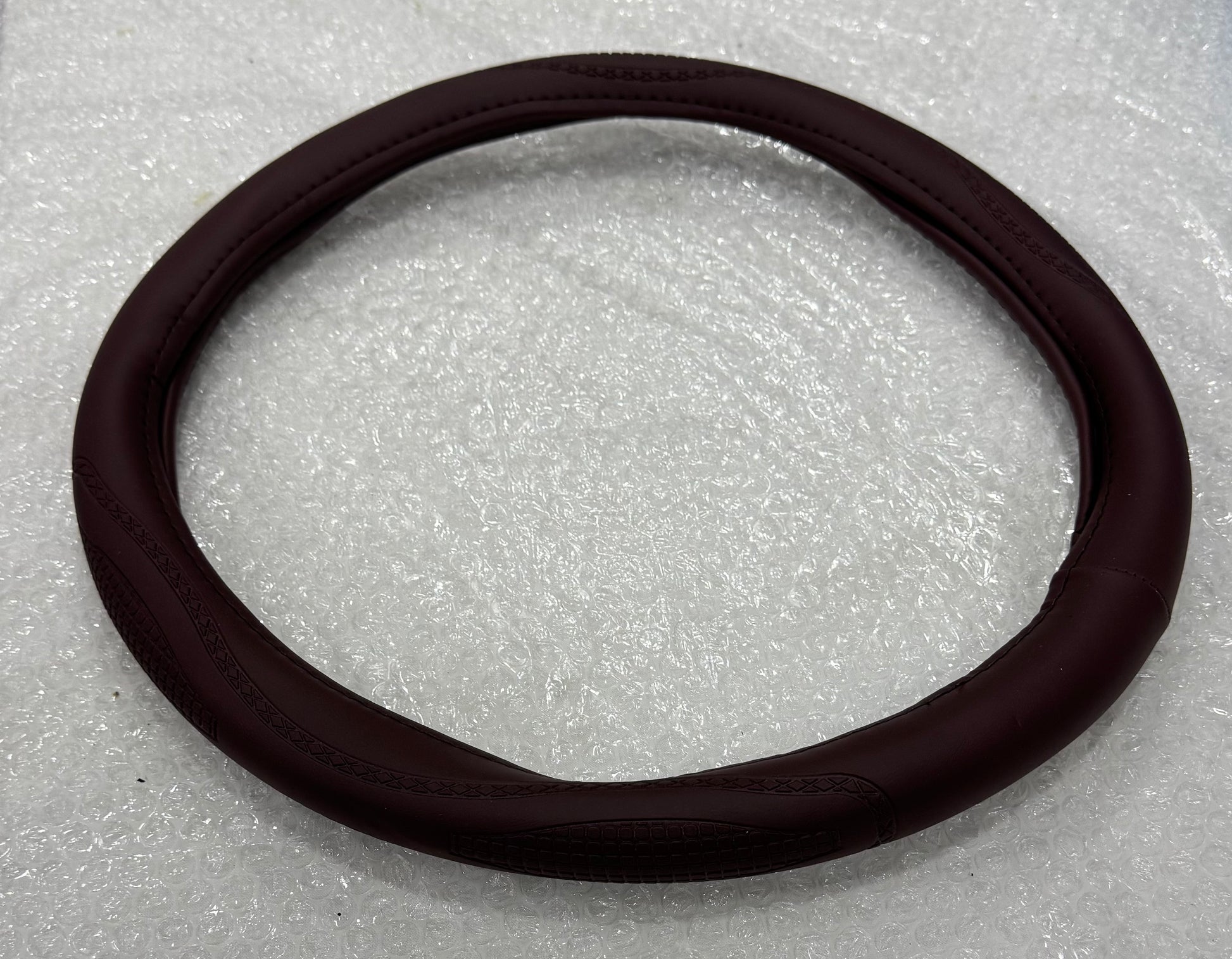 Steering Wheel Leather Cover - Brown