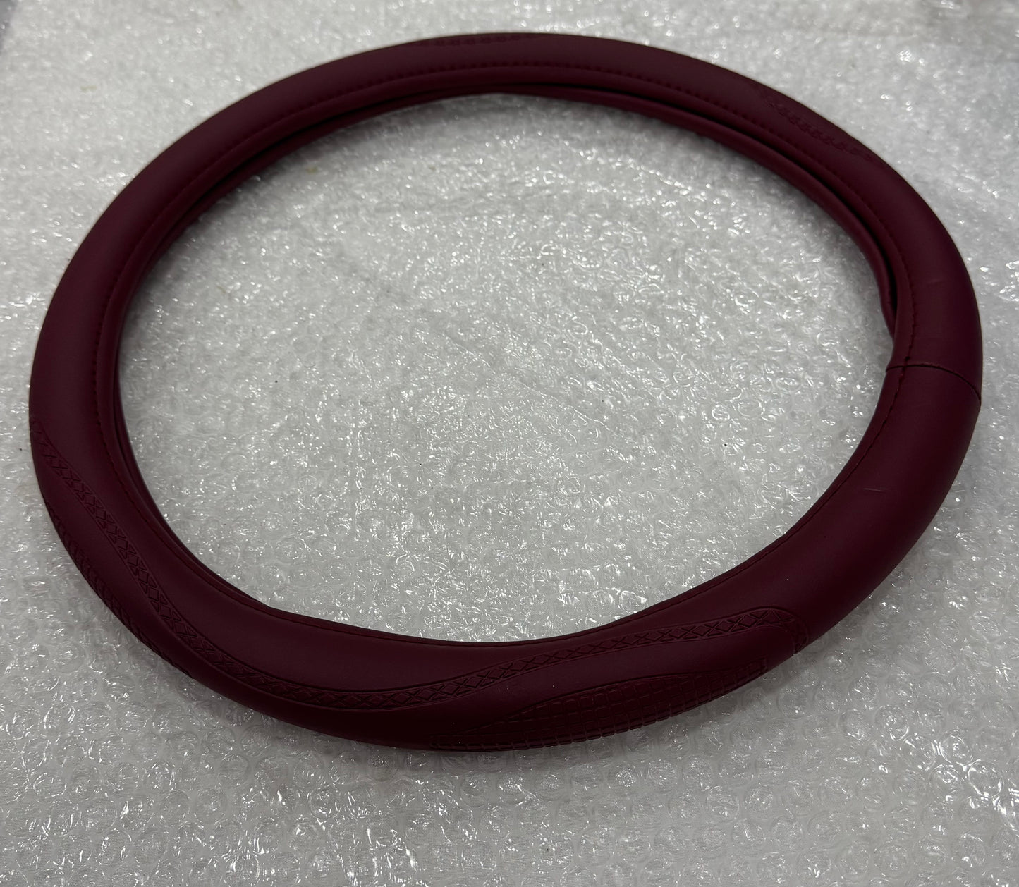Steering Wheel Leather Cover - Maroon