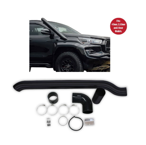 Toyota Hilux Steel Snorkel Kit 2016+ - Black
