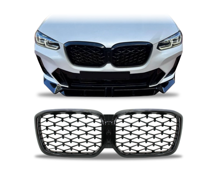 X3 G01 Kidney Grille Diamond Gloss Black Set 2021+