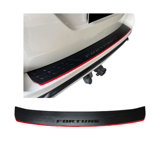 Toyota Fortuner Rear Bumper Protector 2016+ - Red Letters