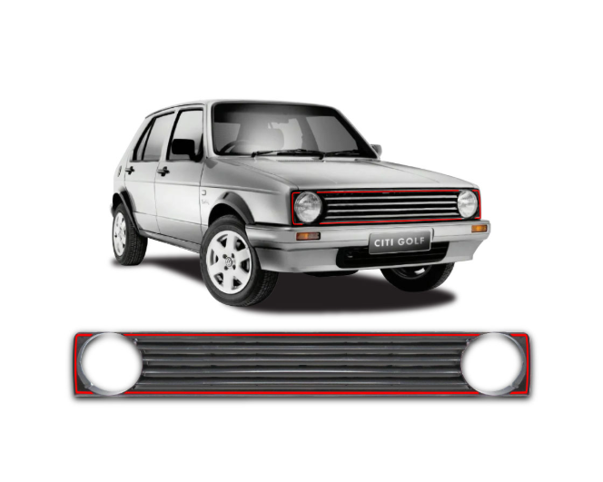 Golf 1 Front Grille - Red Trim SH