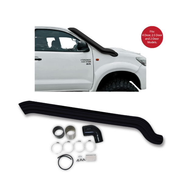 Toyota Hilux Steel Snorkel Kit 2005-2015 - Black