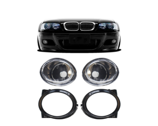 E46 M3 Oval Clear Fog Holders Set