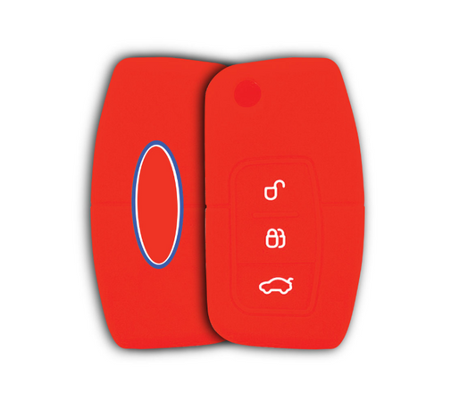Ford Focus/Fiesta/Figo Silicone Key Fob Case - Red