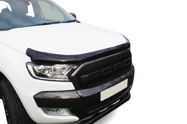 Ford Ranger T7 gloss black bonnet guard 2016-2020
