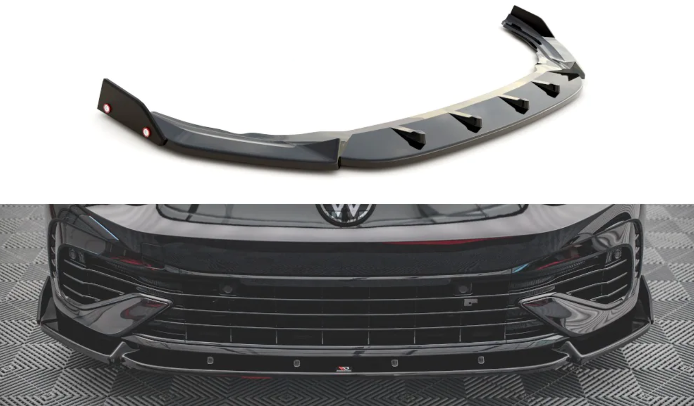 VW GOLF 8 GTI MAXTON GLOSS BLACK FRONT LIP