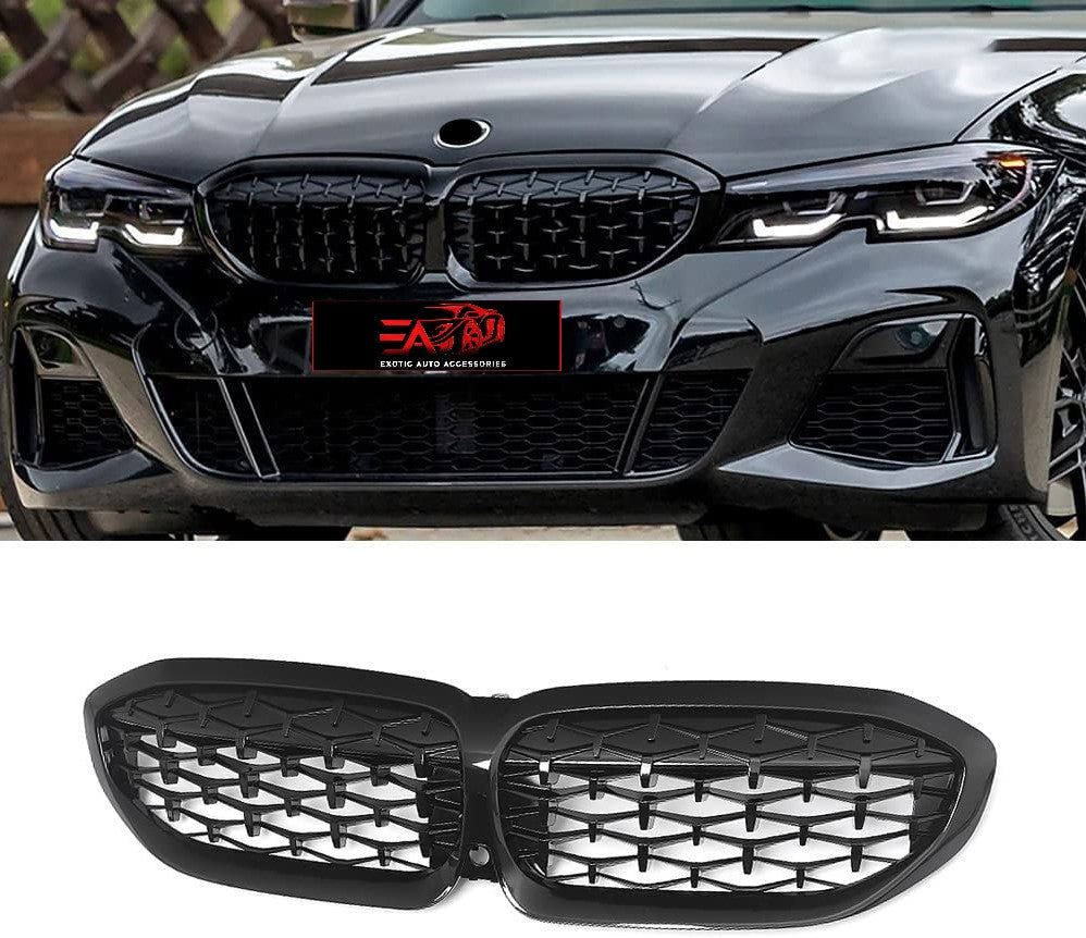 G20 Diamond Kidney Grille Set - Gloss Black