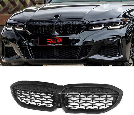 G20 Diamond Kidney Grille Set - Gloss Black