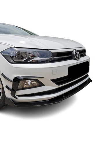 Polo 8 gloss black front canard kit