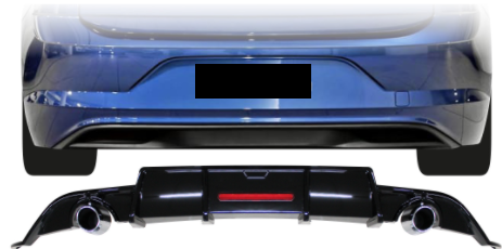 Polo 8 gloss black Karbel diffuser with tail pipes